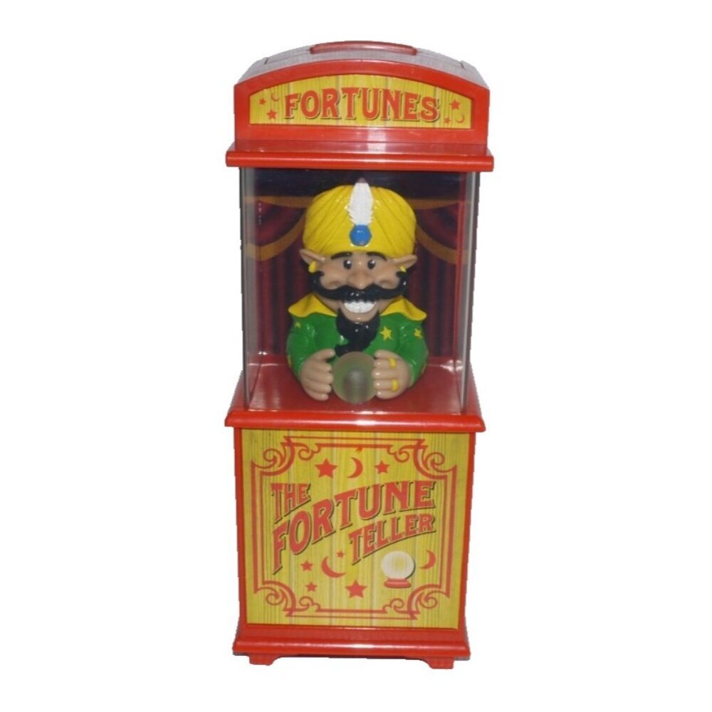 The Fortune Teller orange talking coin bank still 8.5" tall SUMMIT 2010